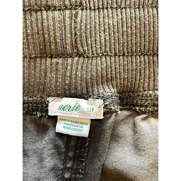 Aerie Jogger Pant Olive Green Womens S Drawstring Cargo Pockets Military Utility - Picture 5 of 5